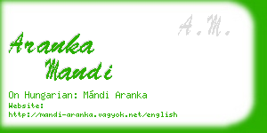 aranka mandi business card
