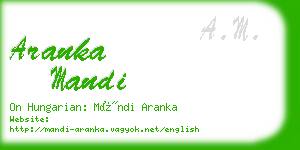 aranka mandi business card